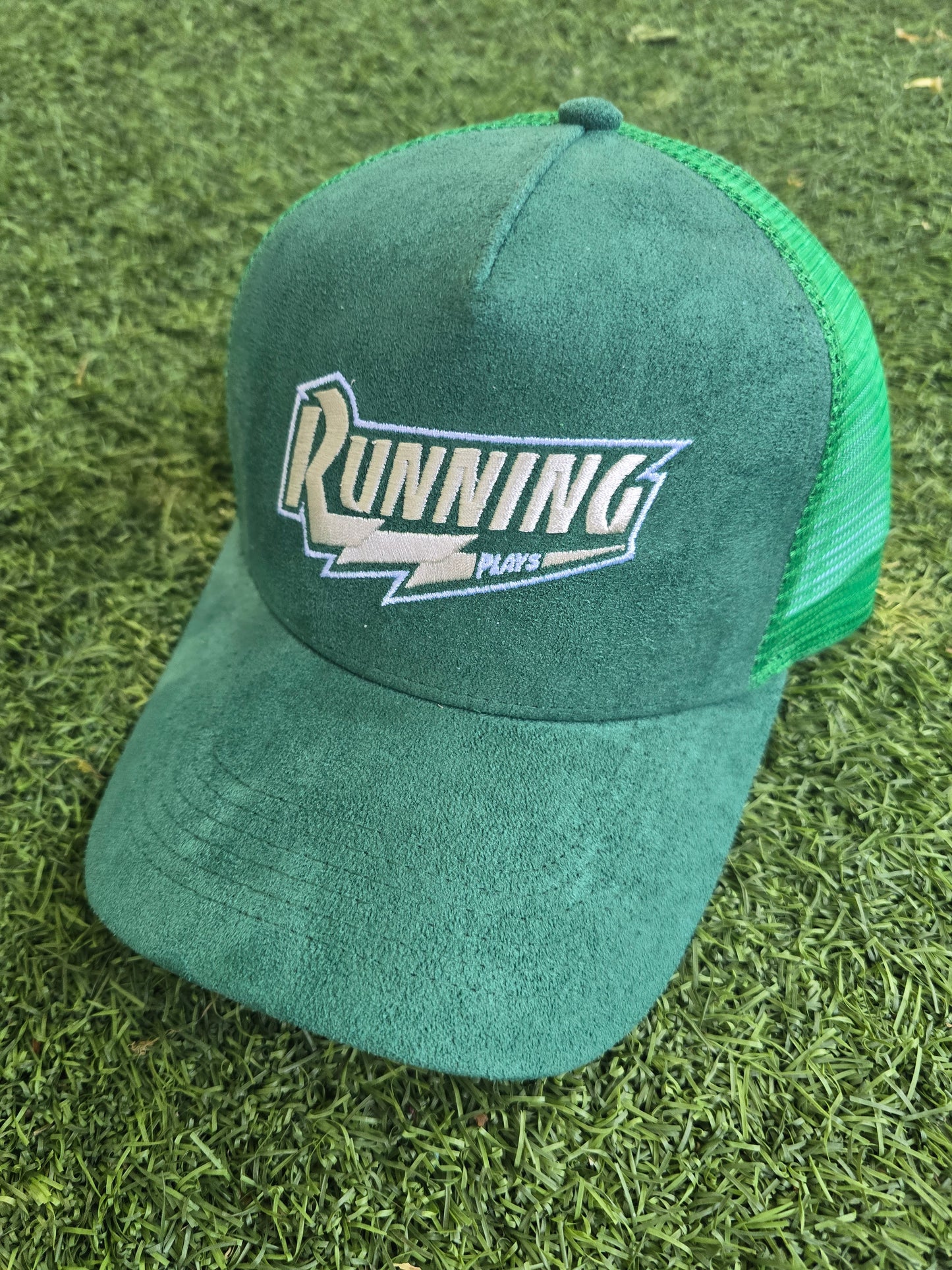 Running Plays Money Green Suede hat