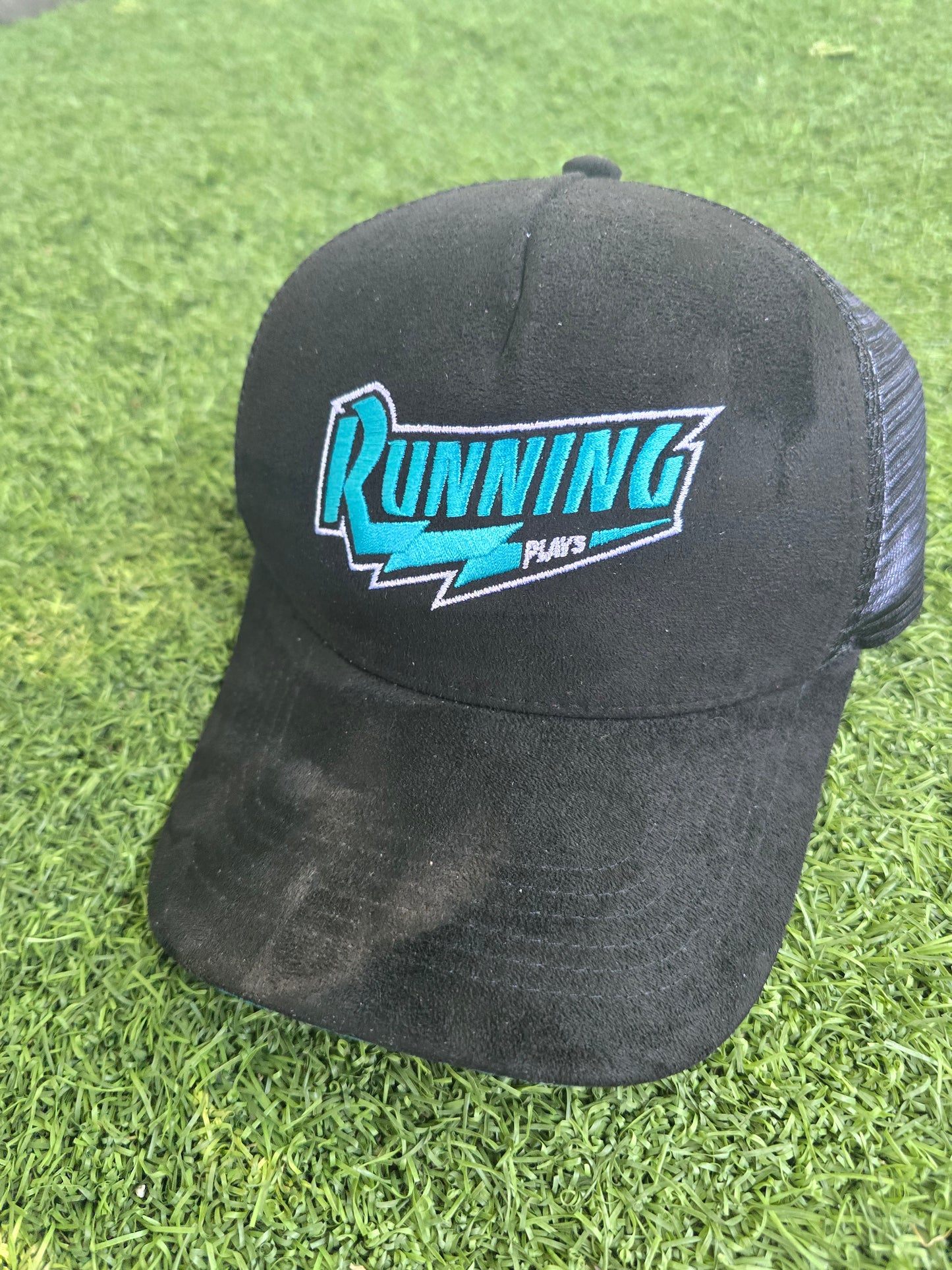 Running Plays Teal Suede hat